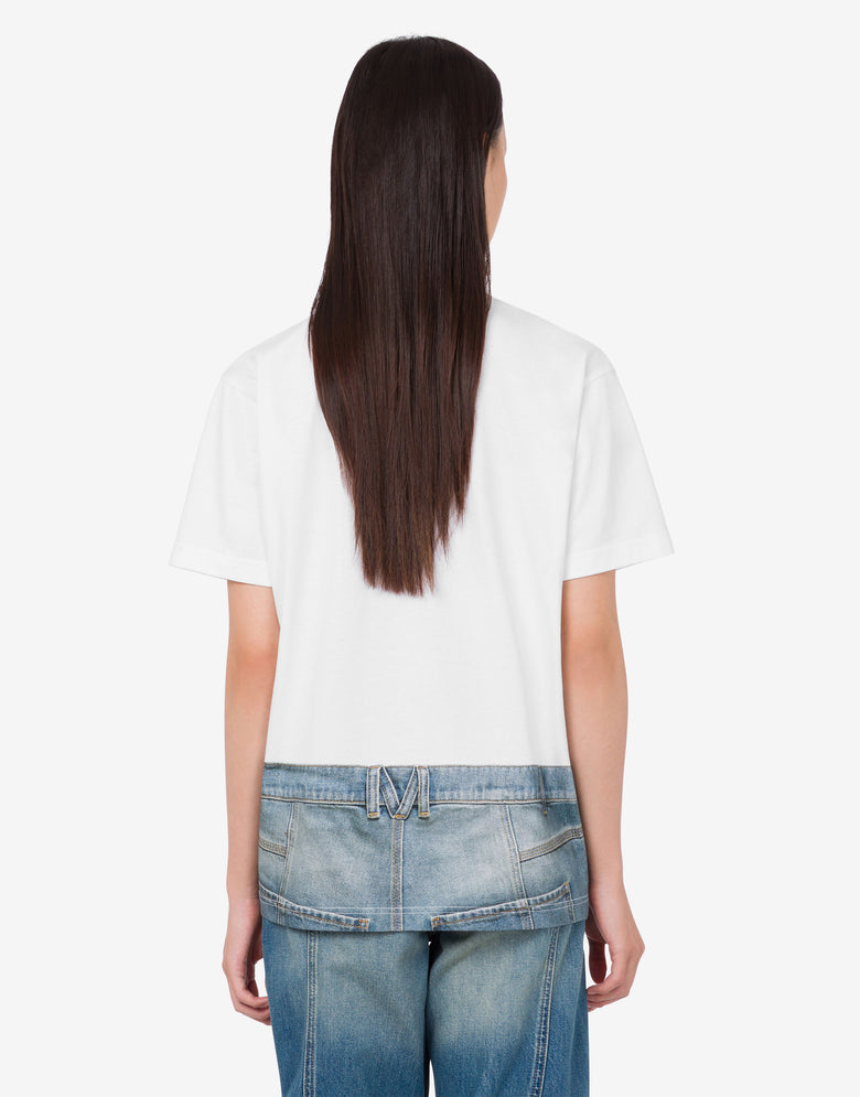 印花有机棉针织 T 恤 白色 Moschino 3