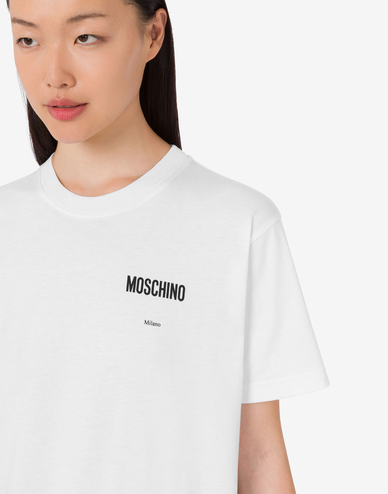 印花有机棉针织 T 恤 白色 Moschino 4
