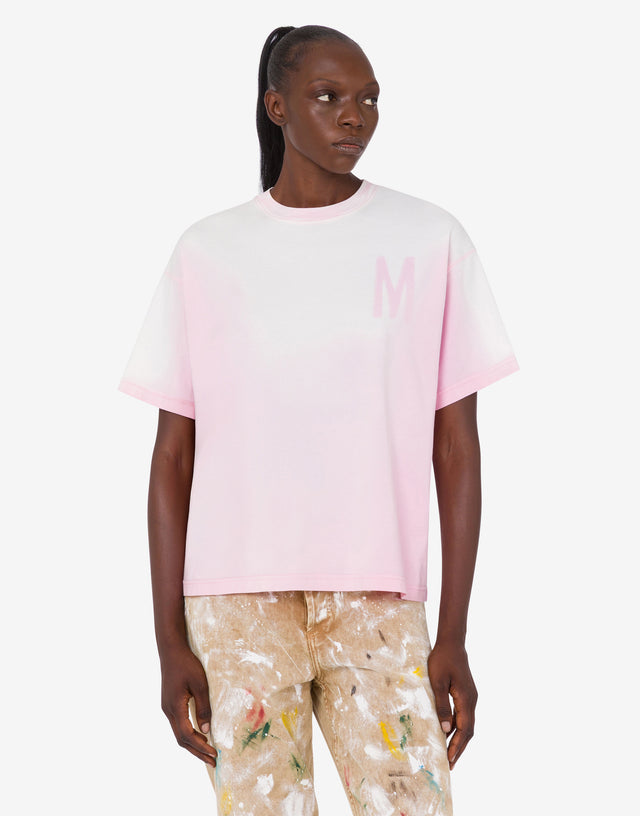 Printed organic cotton jersey T-shirt Confetti pink Moschino 0