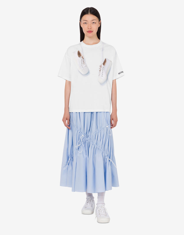 印花有机棉针织 T 恤 白色 Moschino 1