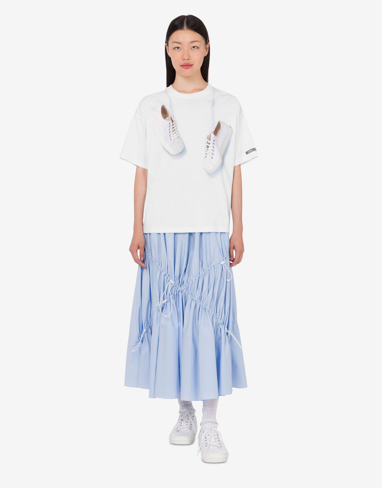 印花有机棉针织 T 恤 白色 Moschino 2