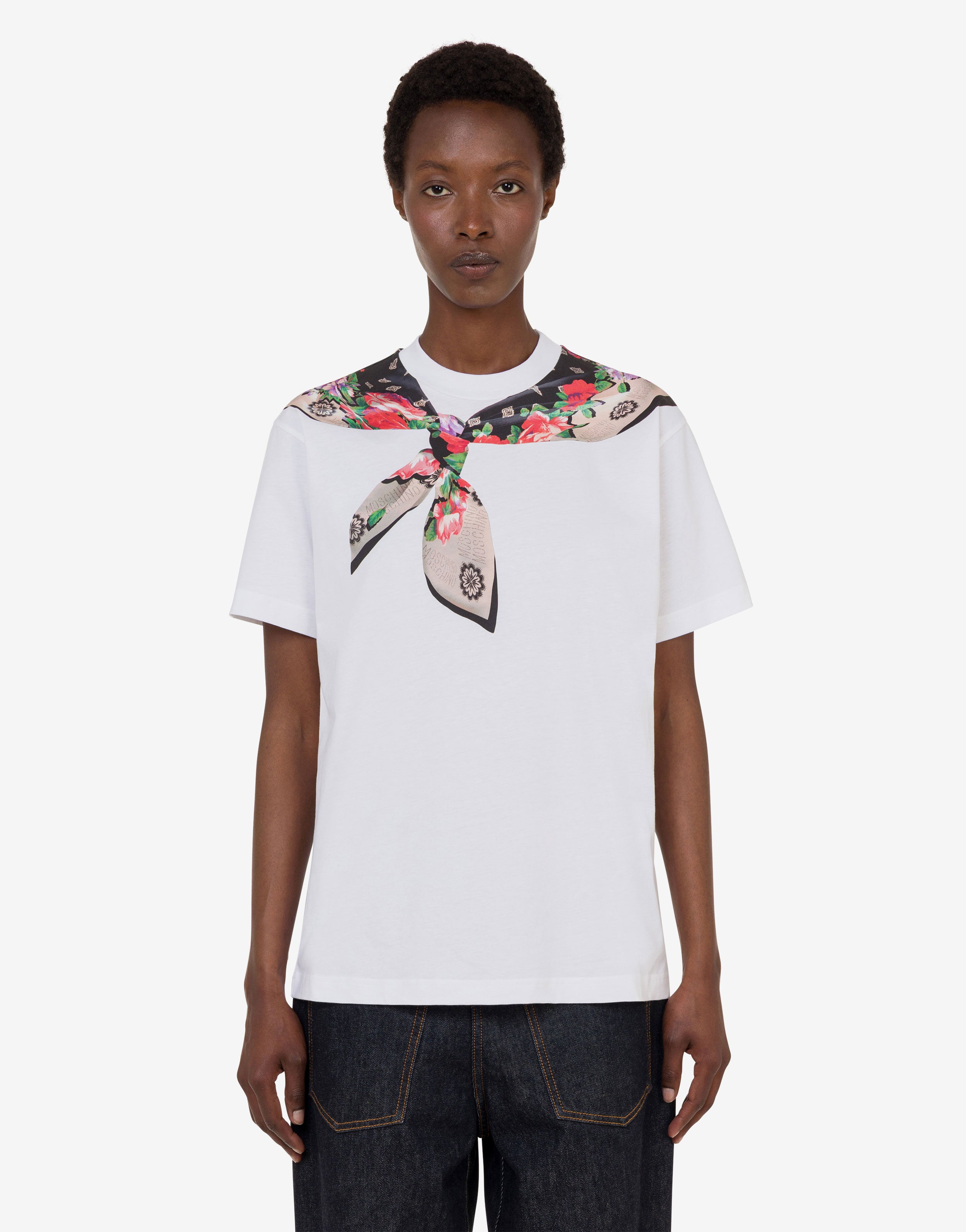 Printed organic cotton jersey T-shirt | Moschino