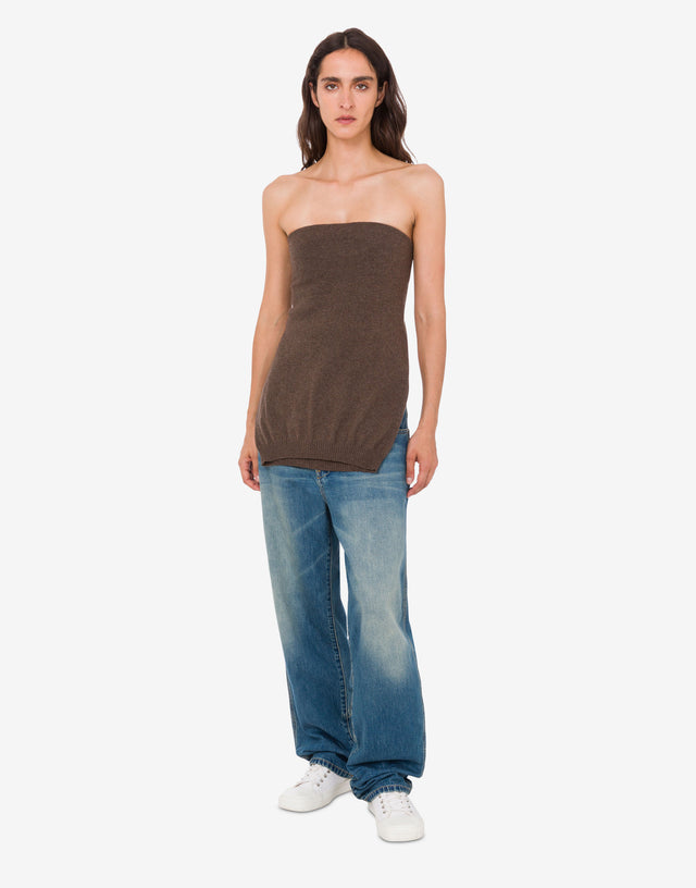 Wool and cashmere blend top Brown Moschino 1