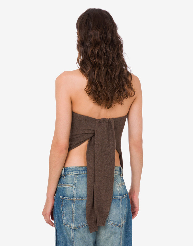 Wool and cashmere blend top Brown Moschino 3