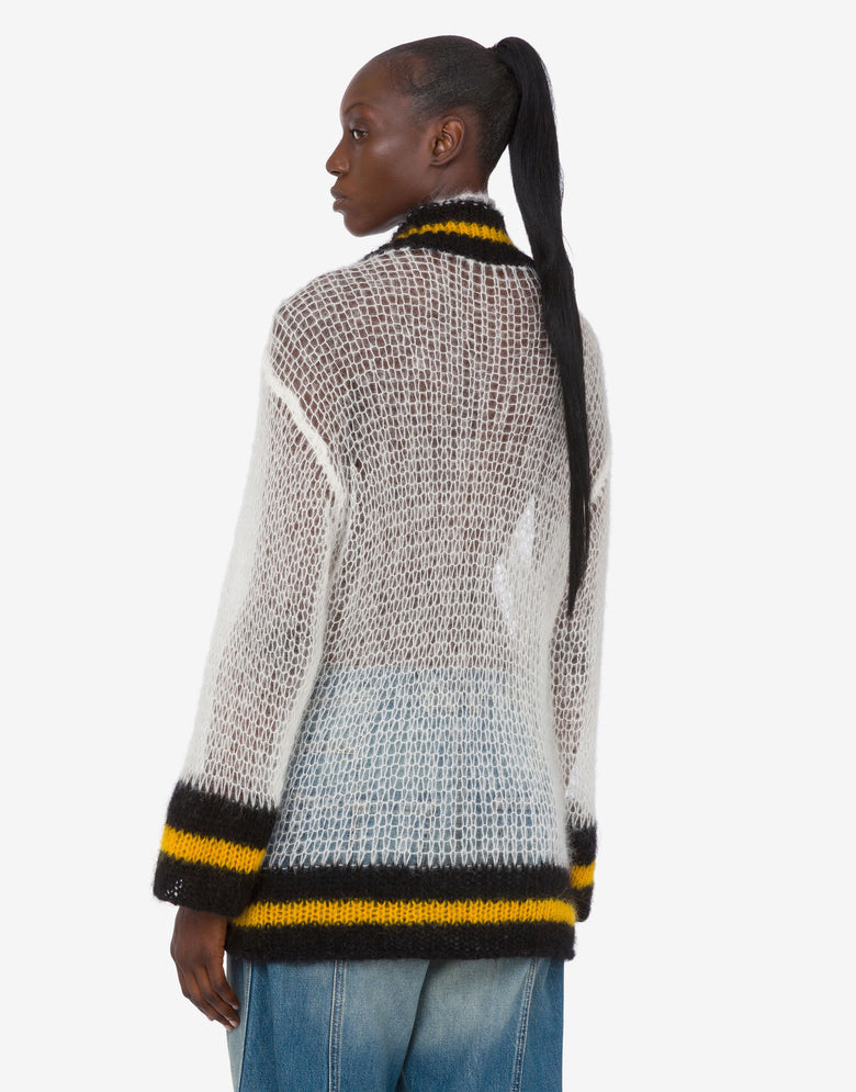 羊驼绒混纺套头衫 白色 Moschino 3