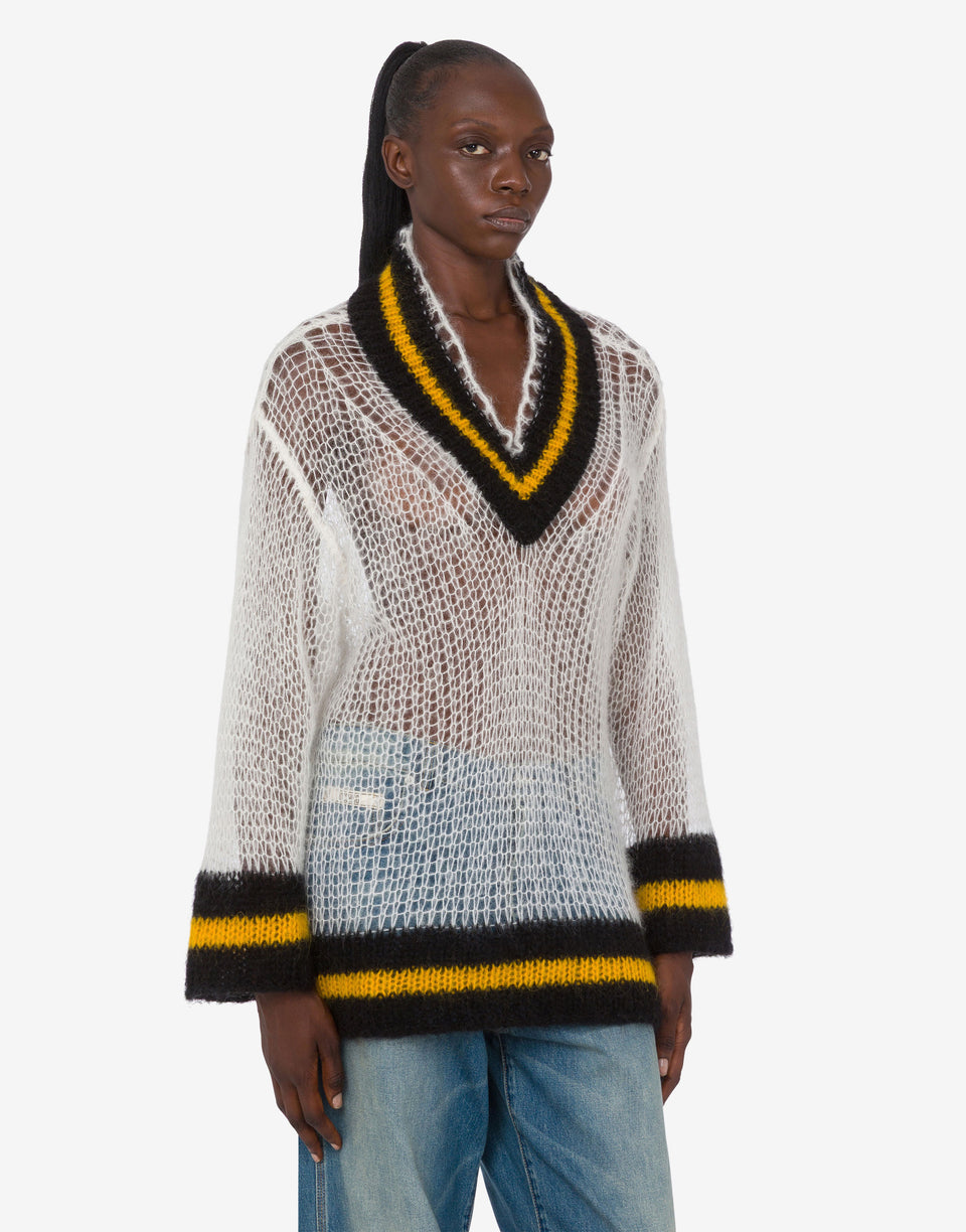 Jersey de mezcla de alpaca Blanco Moschino 0