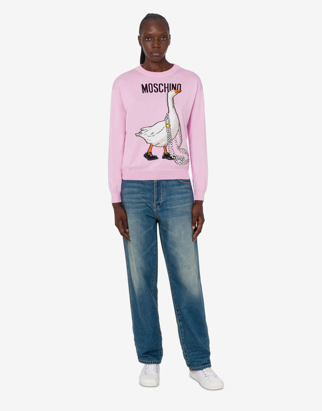 鹅纯棉套头衫 糖果粉色 Moschino 1
