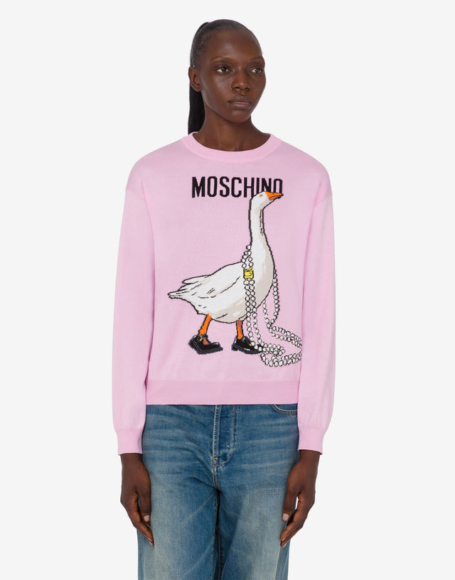 鹅纯棉套头衫 糖果粉色 Moschino 0