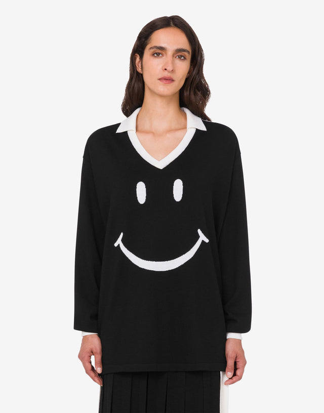 Smiley® 超细美利奴羊毛衫 黑色 Moschino 0