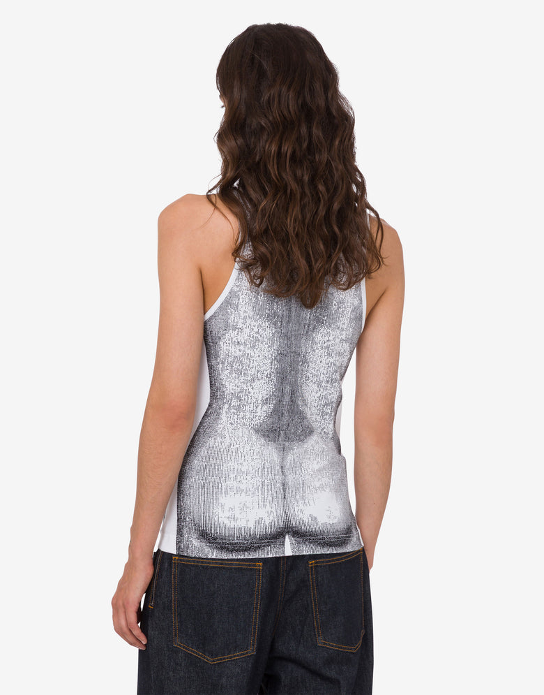 Printed stretch cotton jersey top White Moschino 3