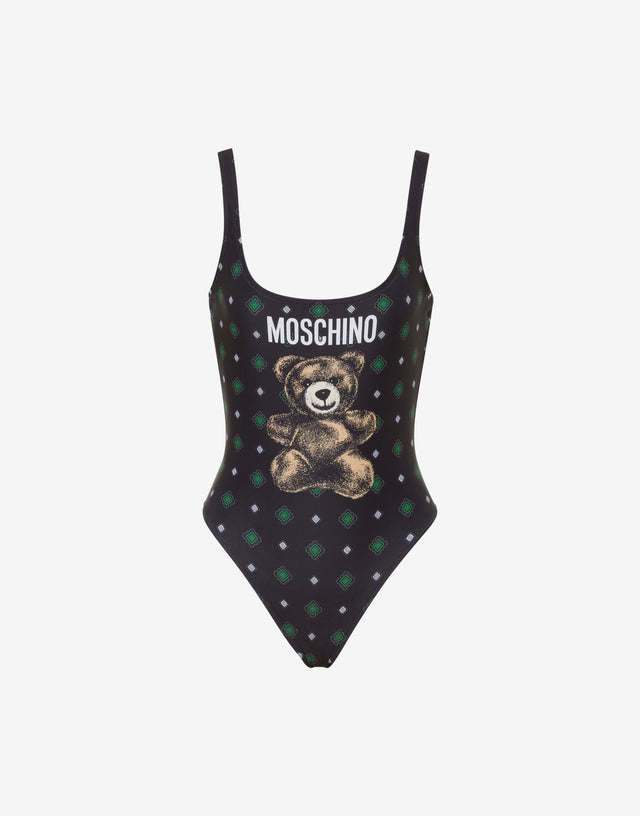 莫斯奇诺泰迪熊莱卡连体泳衣 黑色 Moschino 0