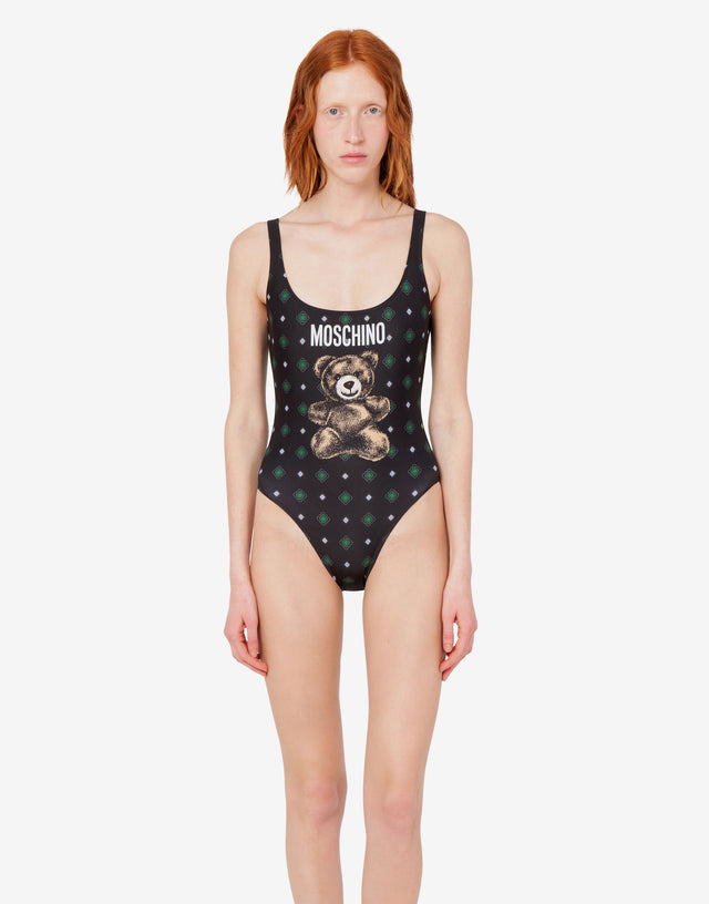 莫斯奇诺泰迪熊莱卡连体泳衣 黑色 Moschino 1