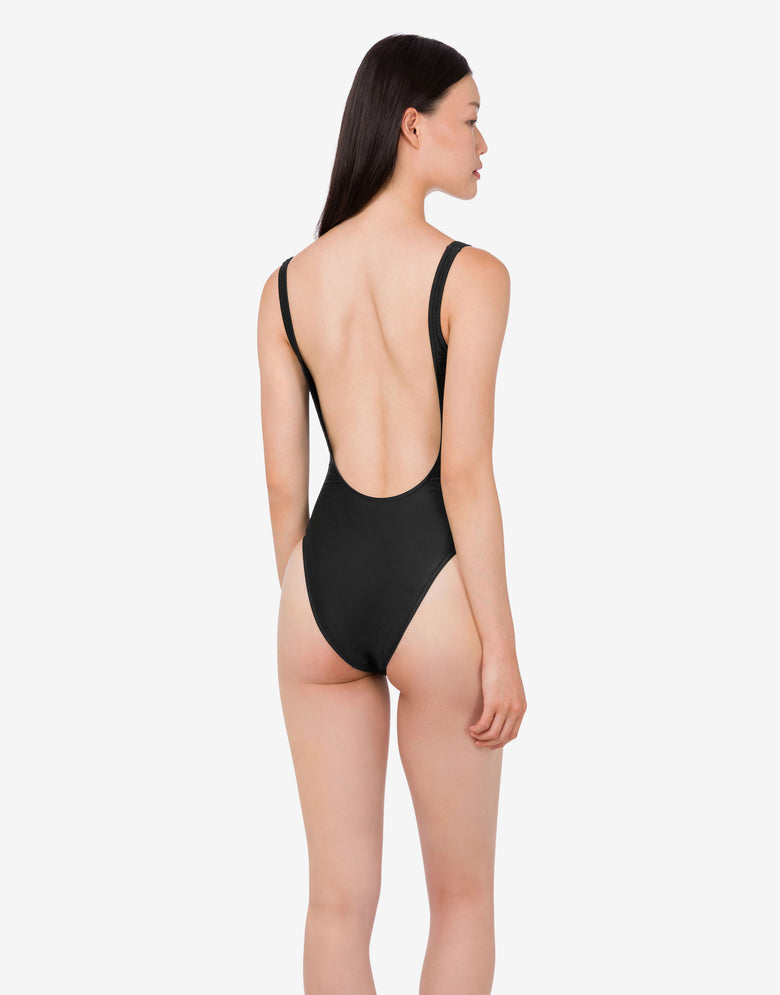 Goose lycra one-piece swimsuit Black Moschino 2