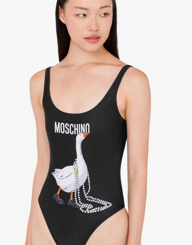 Goose lycra one-piece swimsuit Black Moschino 3