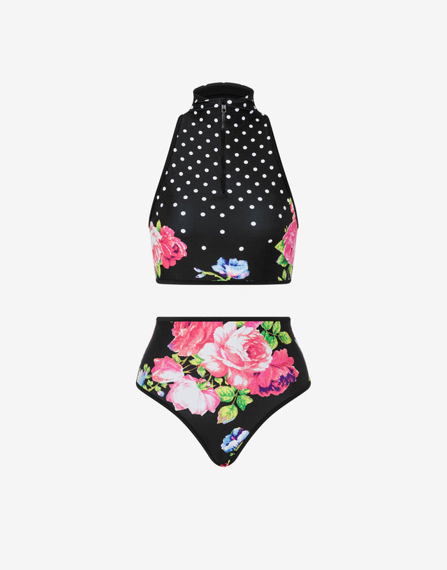 Bikini de lycra estampado Negro Moschino 0
