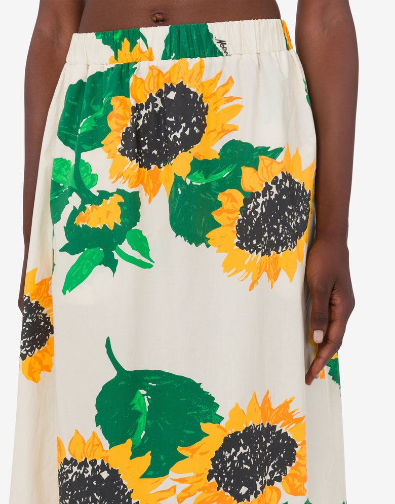 印花棉府绸半身裙 白色 Moschino Jeans 3