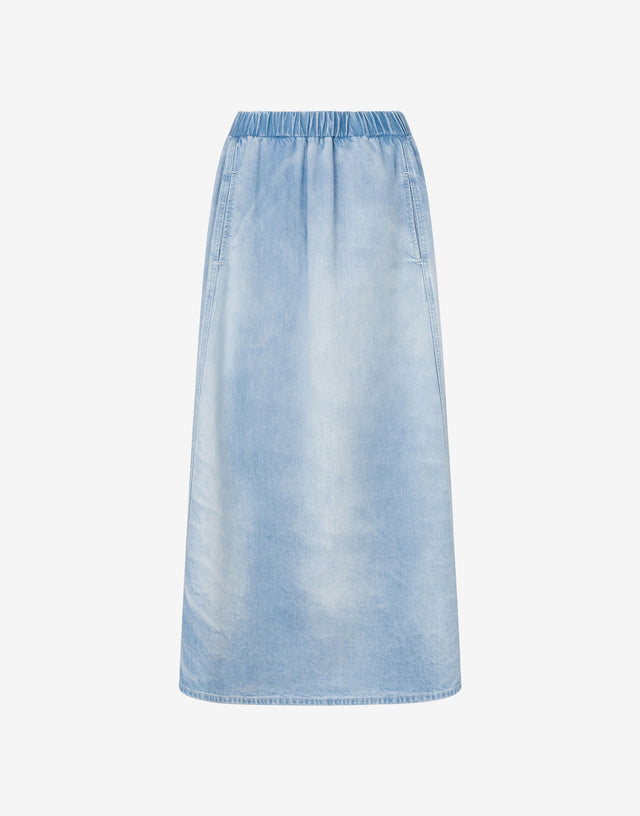 Falda de denim de algodón ligero Blue Denim Moschino Jeans 0