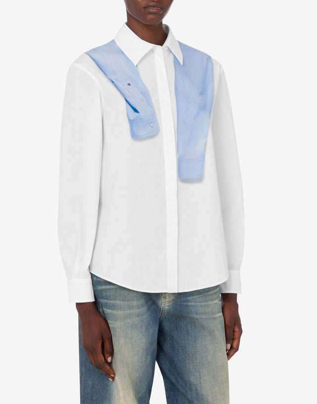 Printed cotton poplin shirt White Moschino Jeans 1