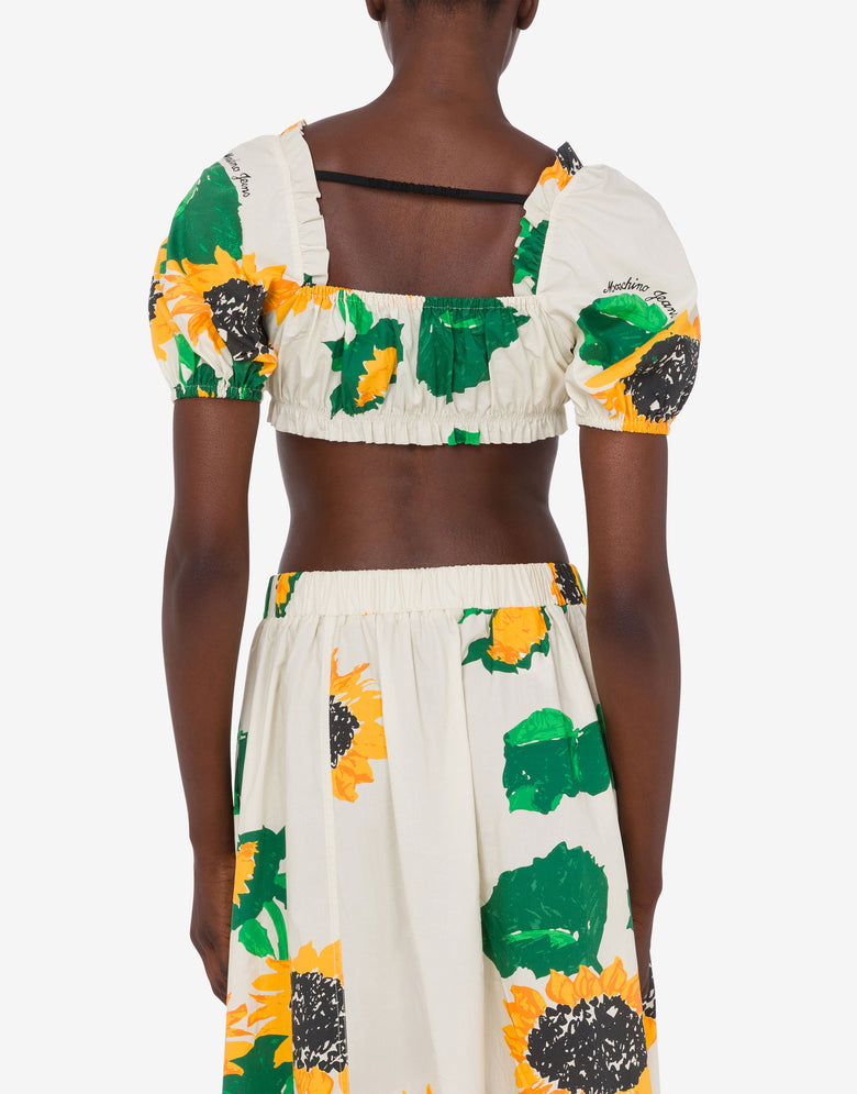印花棉府绸短款上衣 白色 Moschino Jeans 2