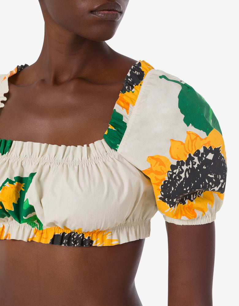 印花棉府绸短款上衣 白色 Moschino Jeans 3