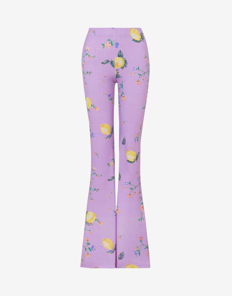 Printed technical jersey leggings Light purple Moschino Jeans 0