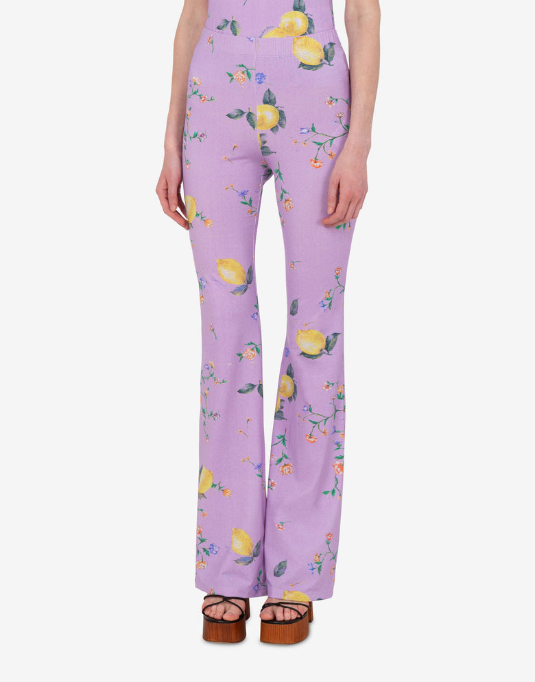 Printed technical jersey leggings Light purple Moschino Jeans 1