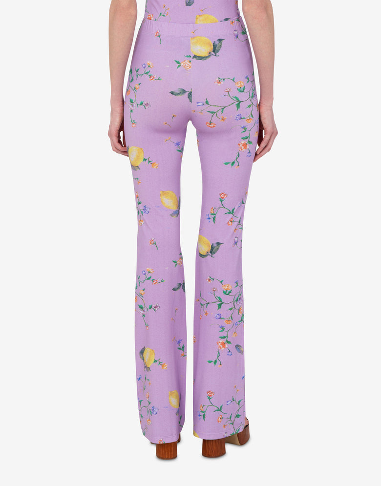 Printed technical jersey leggings Light purple Moschino Jeans 2