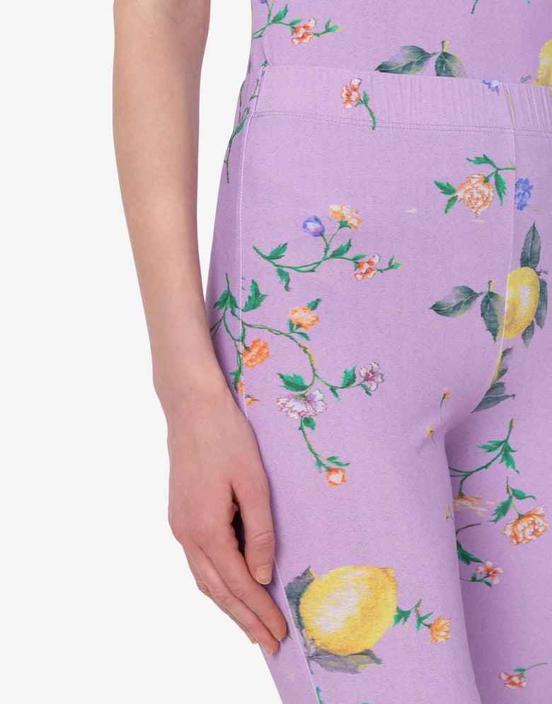 Printed technical jersey leggings Light purple Moschino Jeans 3