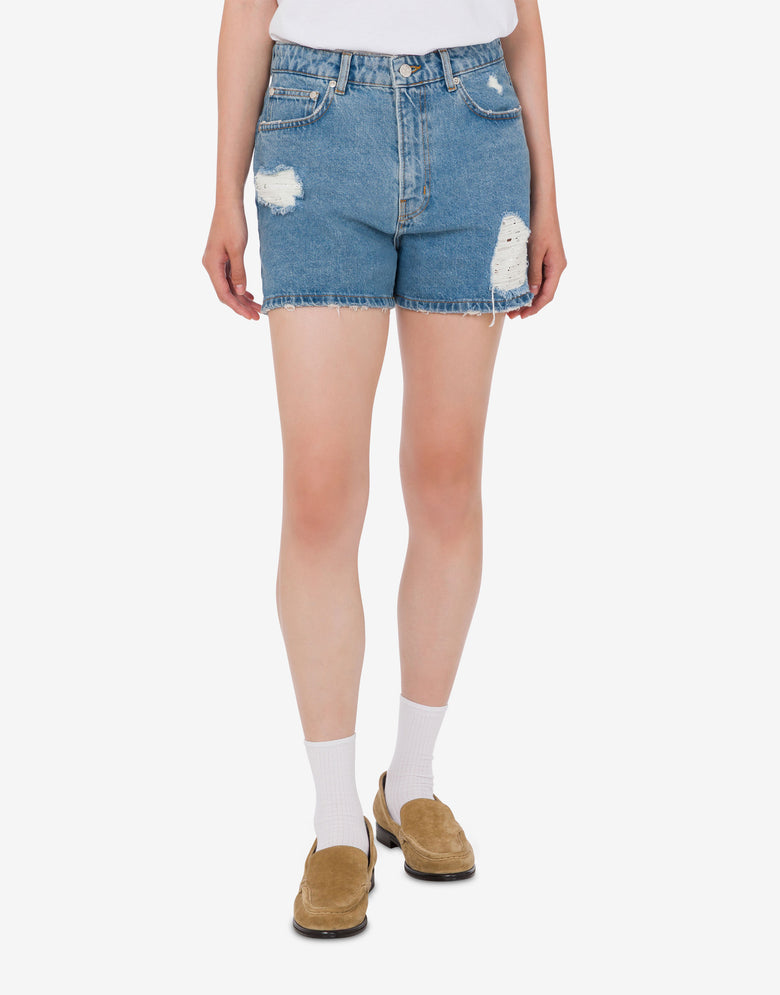 棉质牛仔短裤  蓝色牛仔布 Moschino Jeans 1
