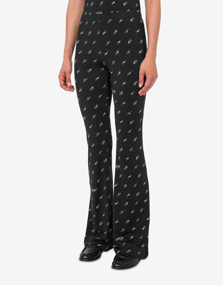 Leggings de jersey técnico estampado Negro Moschino Jeans 1