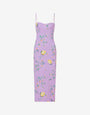 Printed technical jersey dress