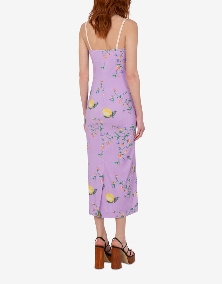 Printed technical jersey dress Light purple Moschino Jeans 2