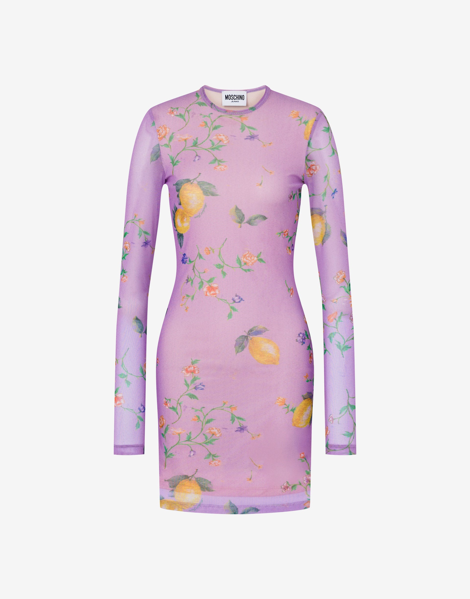 Love Moschino - Printed mesh dress - Purple - 46 Love Moschino - Printed mesh dress - Purple - 46