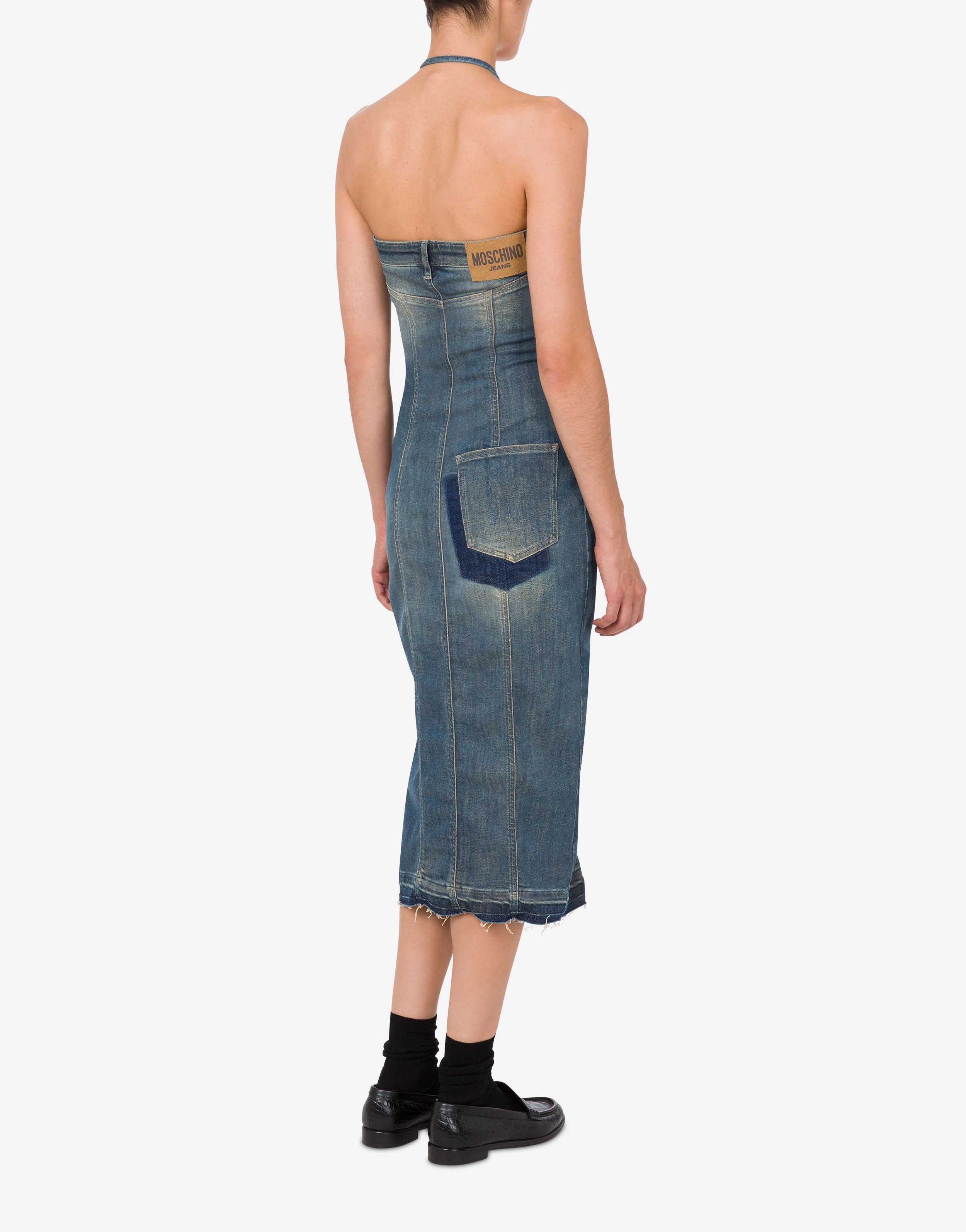 MOSCHINO JEANS フード付き デニム ブルゾン Cotton denim biker jacket Moschino Jeans | Moschino