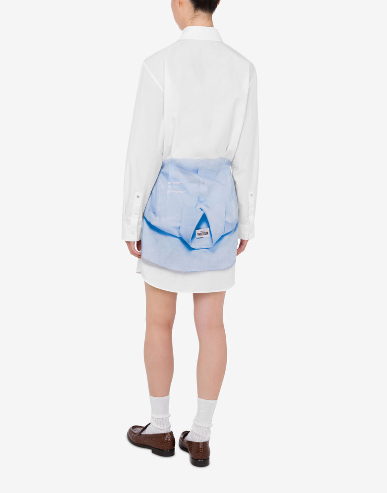 Vestido de popelín de algodón estampado Blanco Moschino Jeans 2