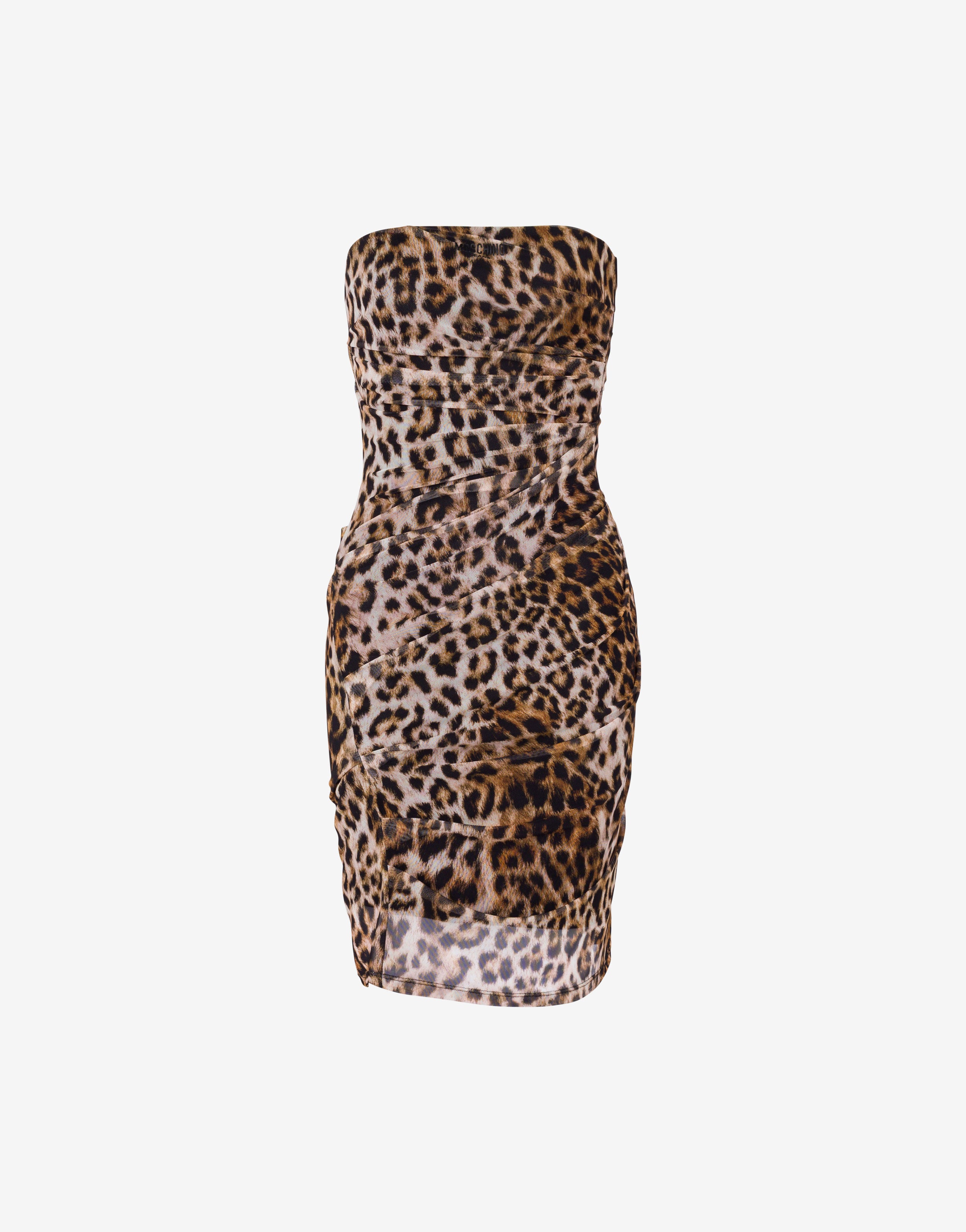 印花网眼连衣裙