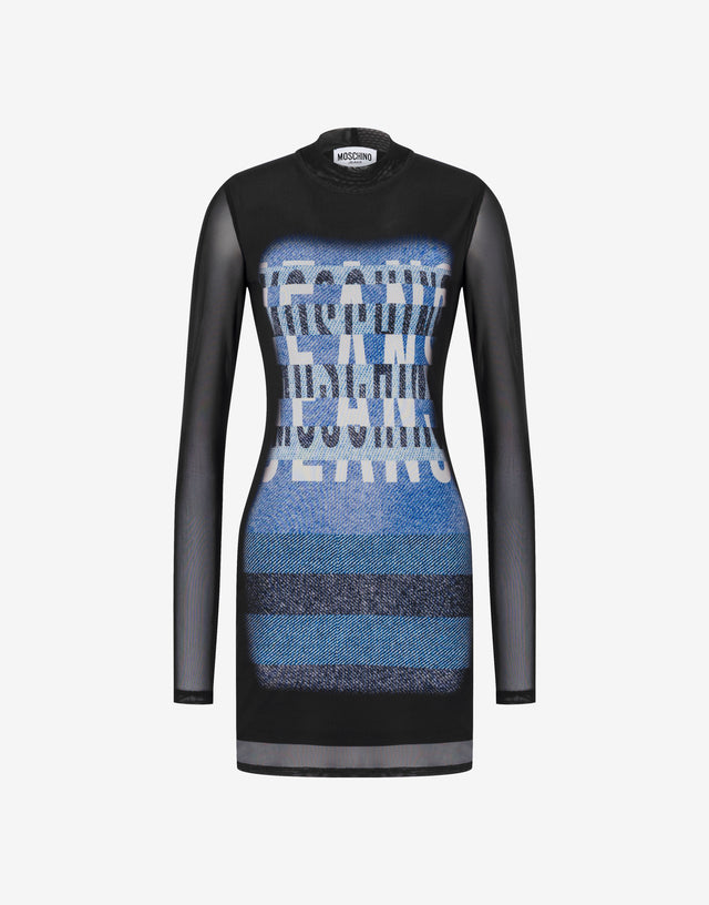 印花网眼连衣裙 黑色 Moschino Jeans 0