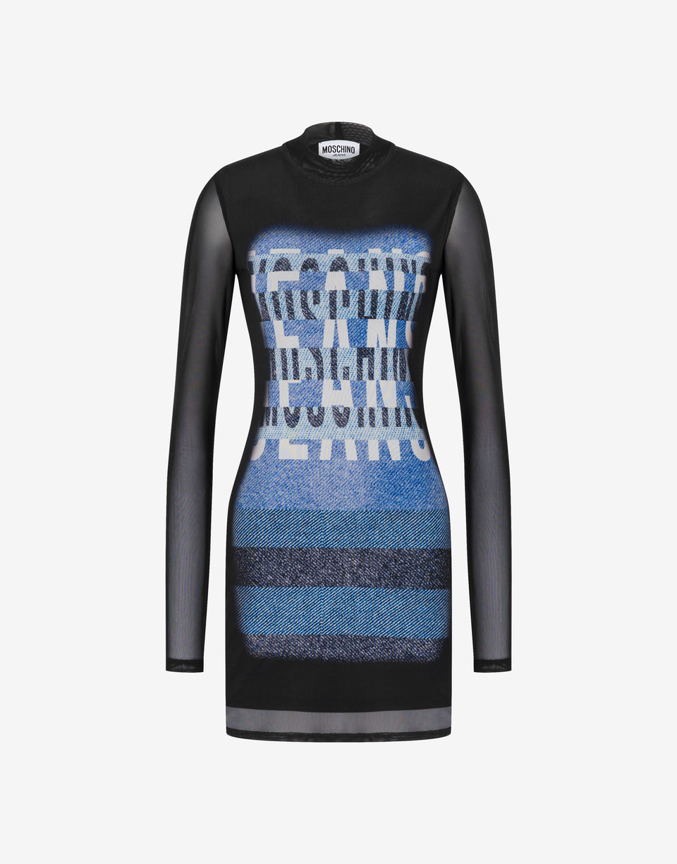 印花网眼连衣裙 黑色 Moschino Jeans 0