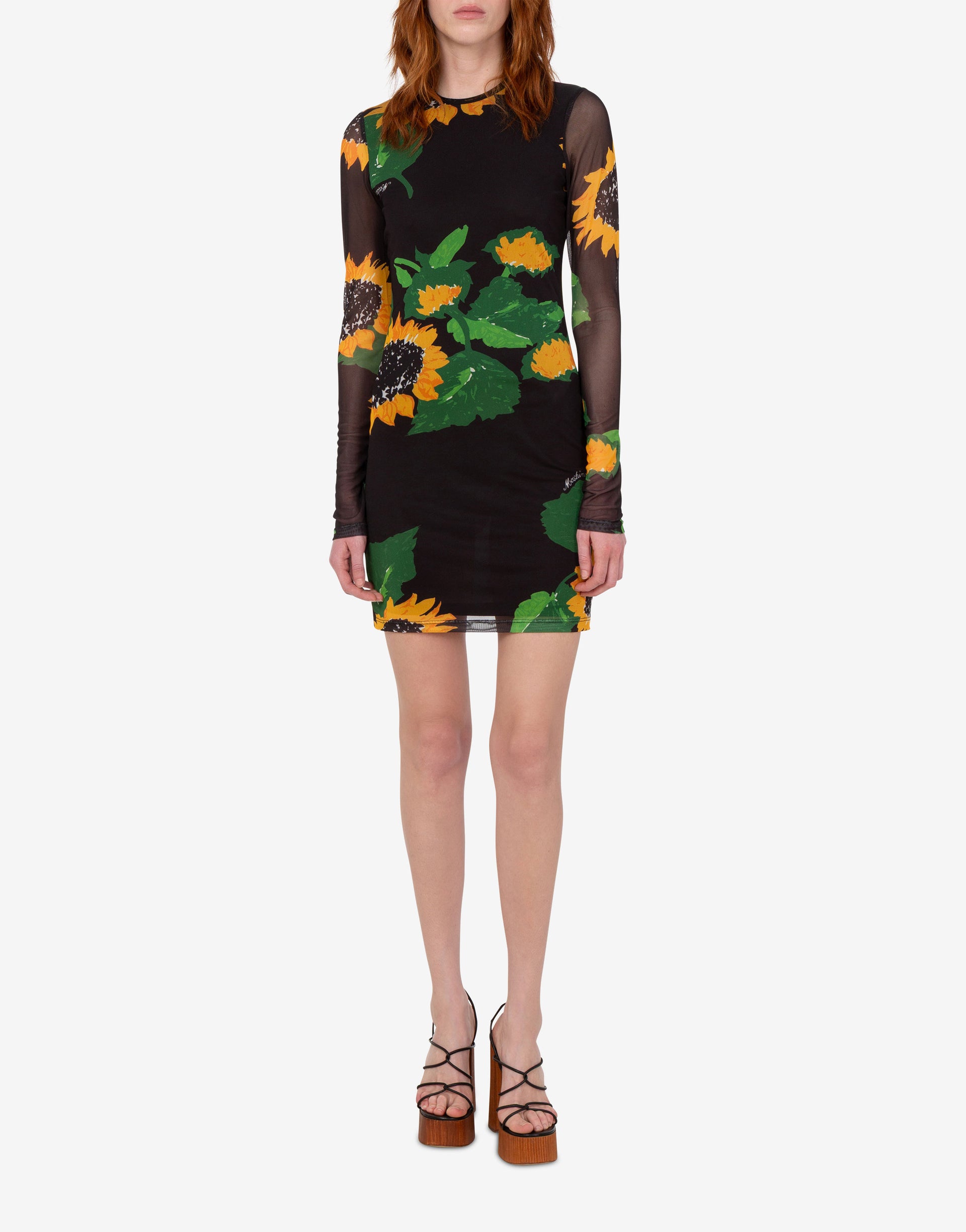 Moschino Jeans - Printed mesh dress - Black - 40 Moschino Jeans - Printed mesh dress - Black - 40