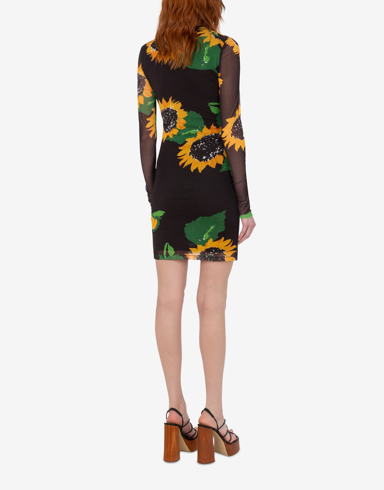 Printed mesh dress Black Moschino Jeans 2