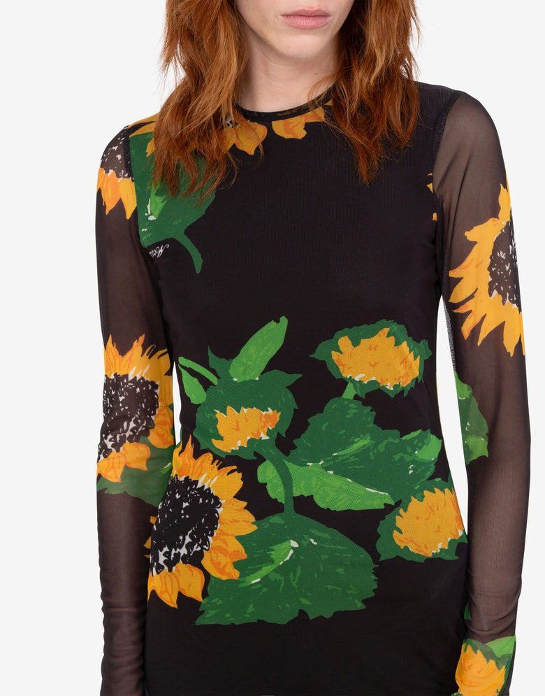 Printed mesh dress Black Moschino Jeans 3