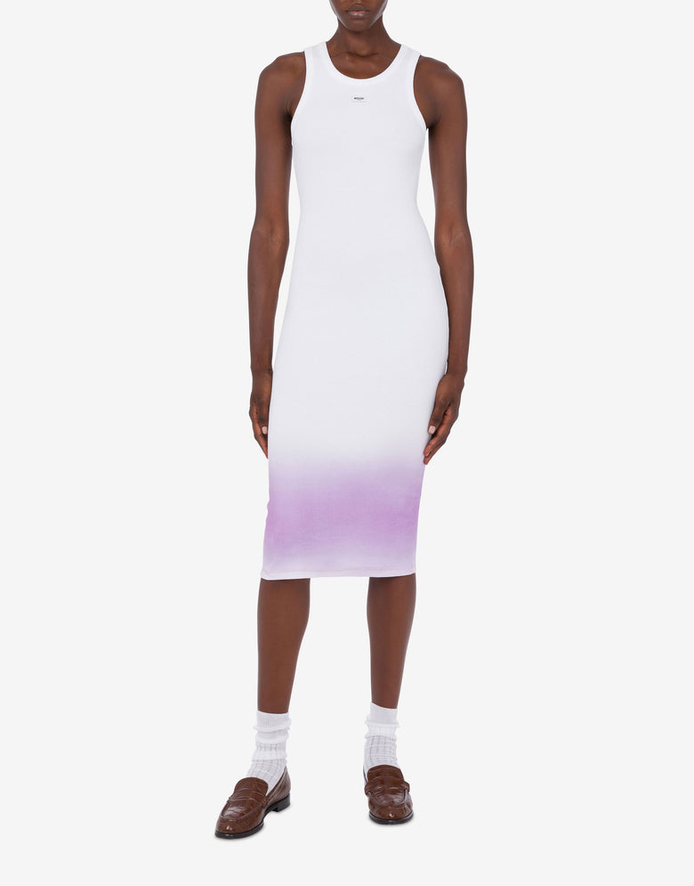 Vestido de algodón elástico  Blanco Moschino Jeans 1