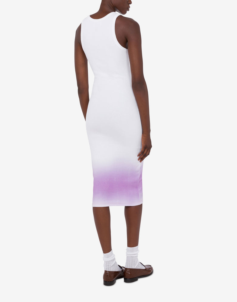 Vestido de algodón elástico  Blanco Moschino Jeans 2