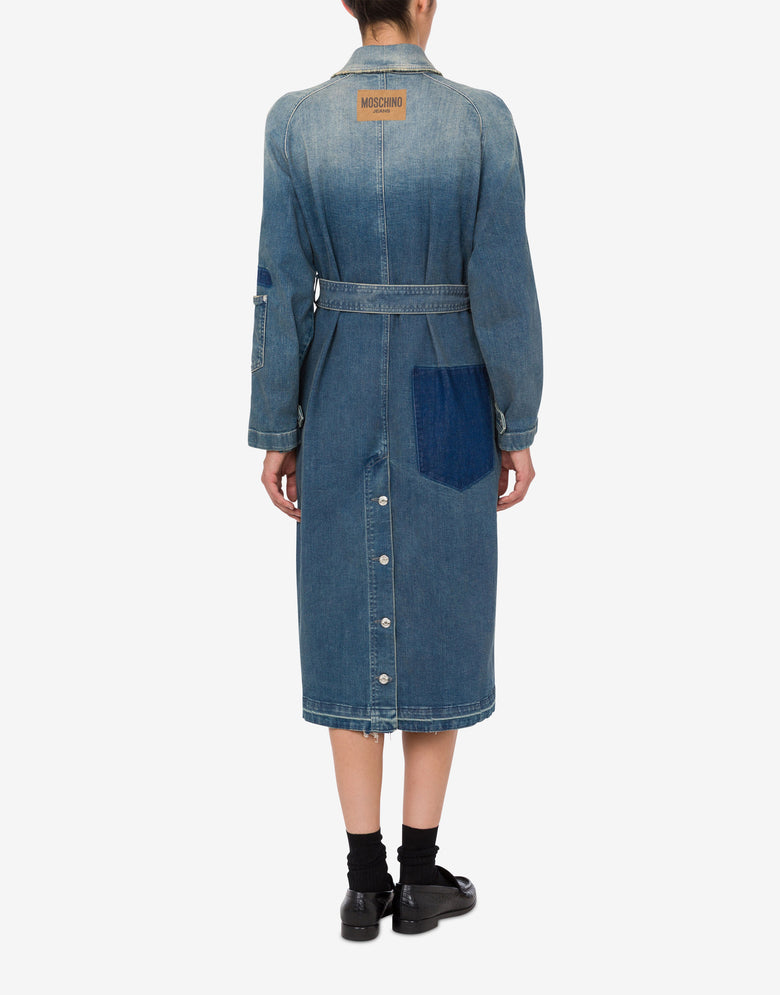 Denim trench coat Dark denim Moschino Jeans 2