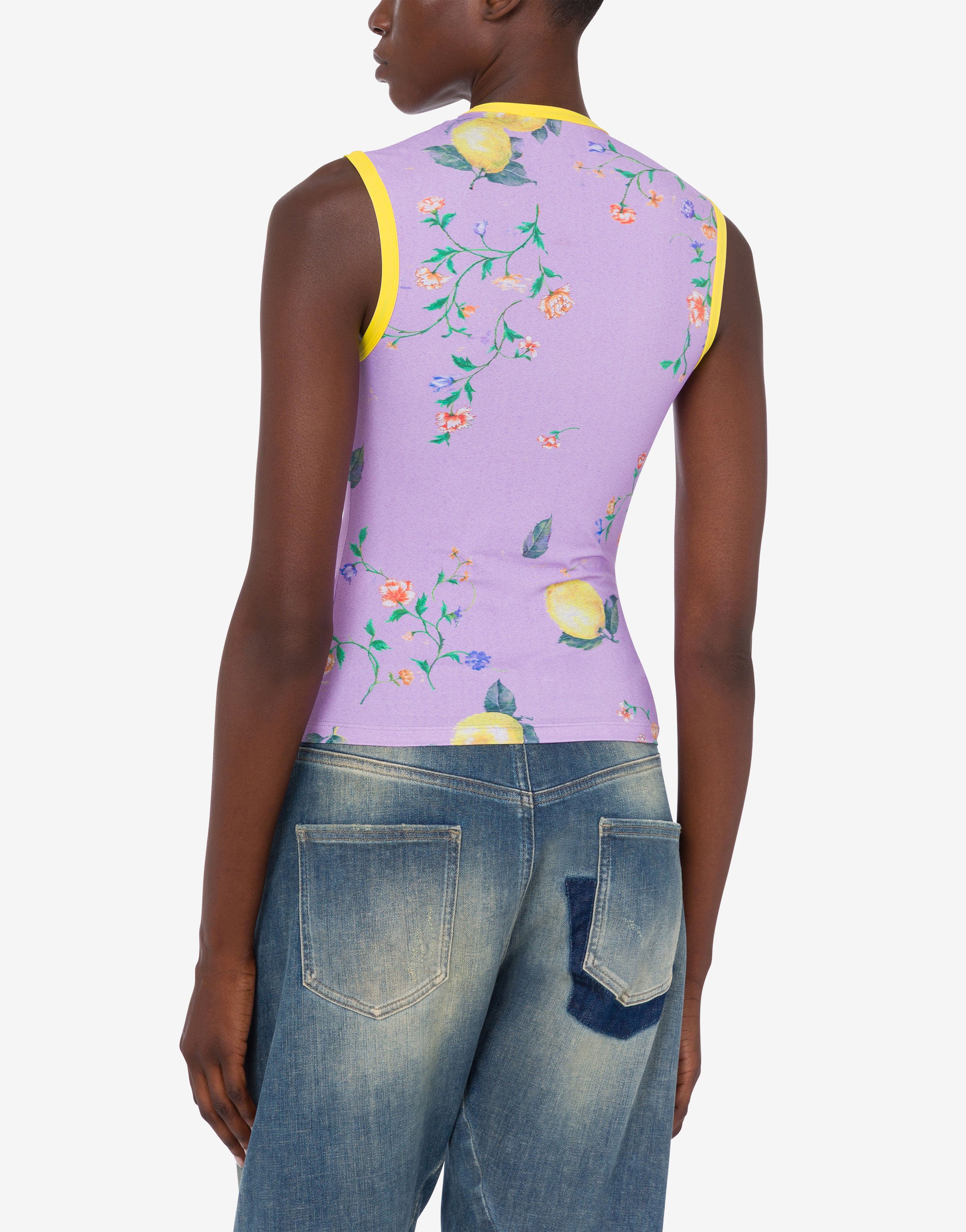 Printed technical jersey top Moschino Jeans | Moschino