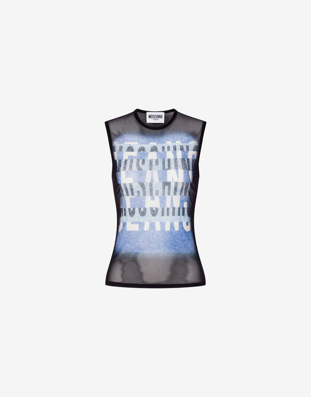 Top de red estampado Negro Moschino Jeans 0