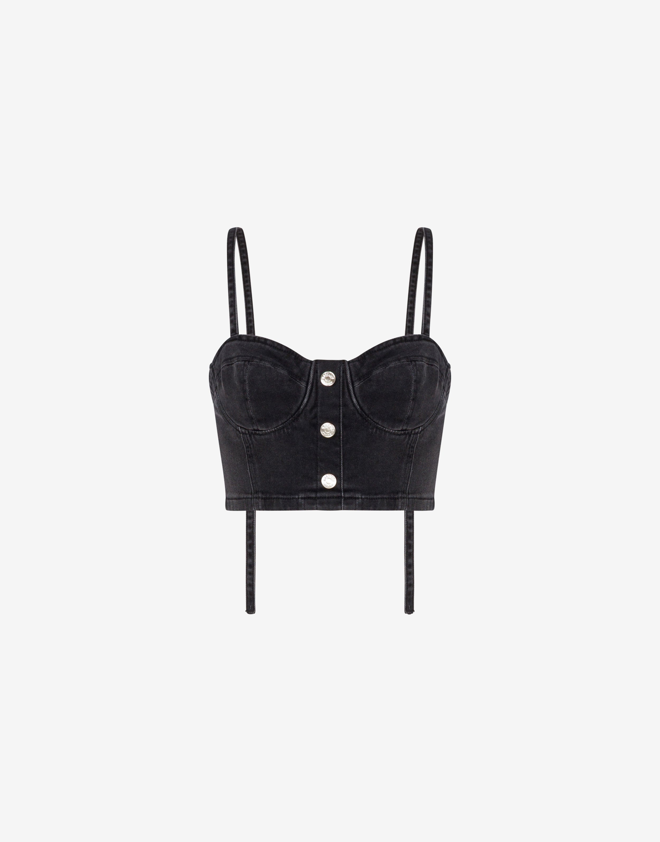 Stretch denim crop top Moschino Jeans | Moschino