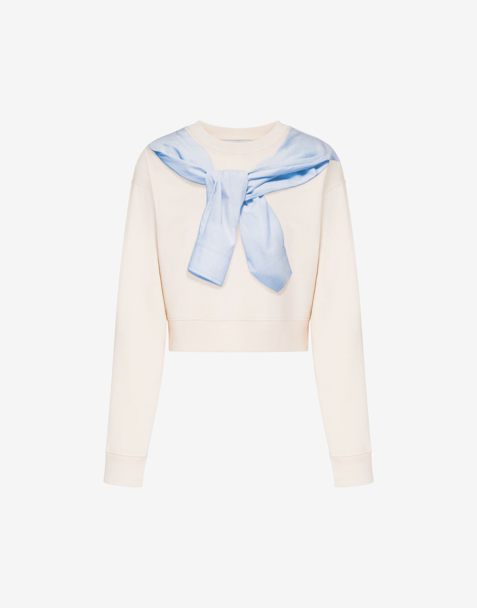 印花棉质短款卫衣 白色 Moschino Jeans 0