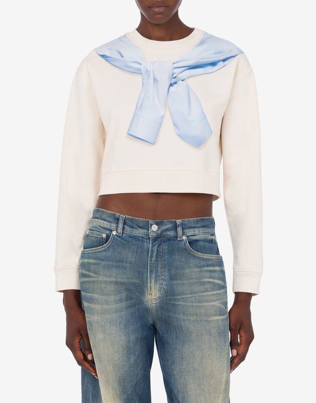 印花棉质短款卫衣 白色 Moschino Jeans 1