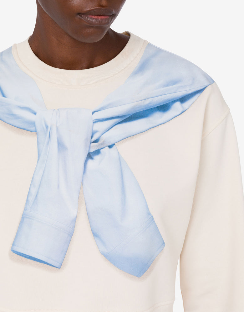 Sudadera corta estampada de algodón Blanco Moschino Jeans 3